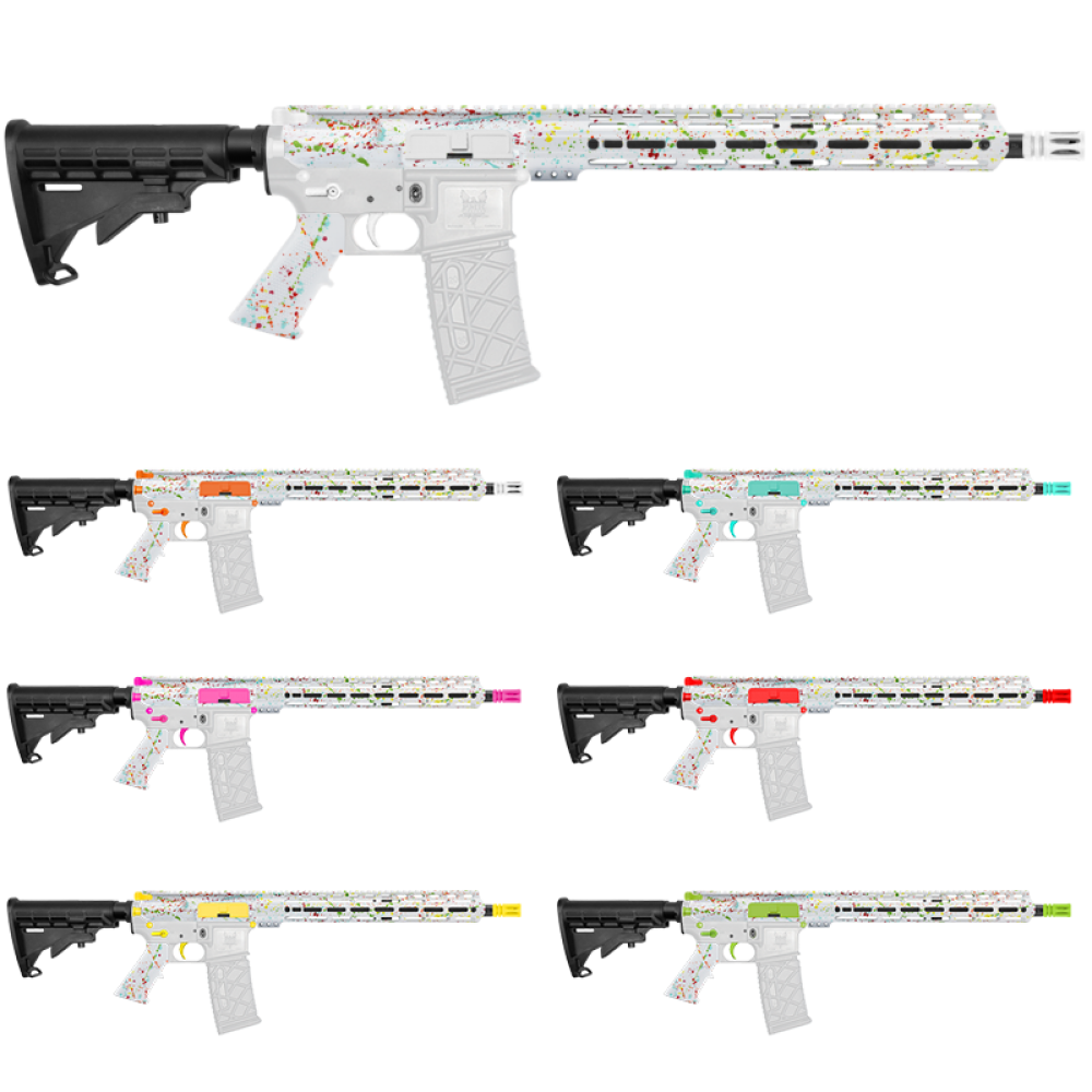AR-15 .223/5.56 16" Barrel W/ 15'' Handguard|''WHI SPLATTER'' Carbine Kit