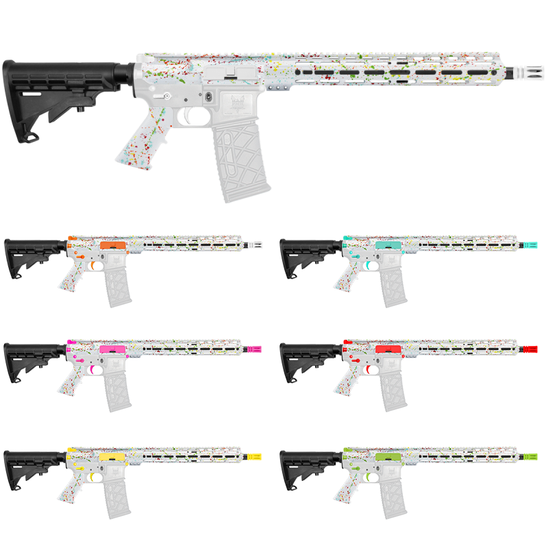 AR-15 .223/5.56 16" Barrel W/ 15'' Handguard|''WHI SPLATTER'' Carbine Kit