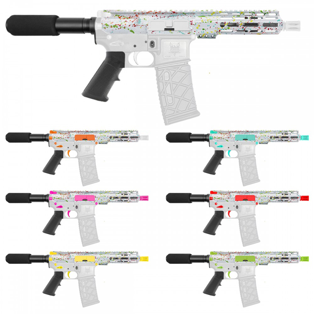 AR-15 .223/5.56 7" Barrel  W/ 7'' Handguard | ''WHI SPLATTER'' Pistol Kit