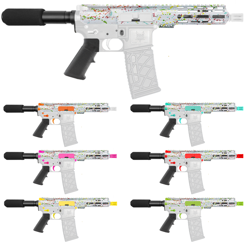 AR-15 .223/5.56 7" Barrel  W/ 7'' Handguard | ''WHI SPLATTER'' Pistol Kit