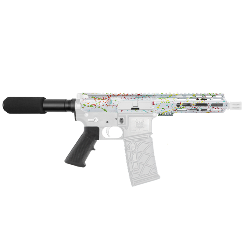 AR-15 .223/5.56 7" Barrel  W/ 7'' Handguard | ''WHI SPLATTER'' Pistol Kit