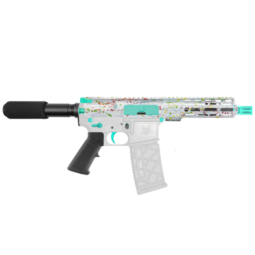 AR-15 .223/5.56 7" Barrel  W/ 7'' Handguard | ''WHI SPLATTER'' Pistol Kit