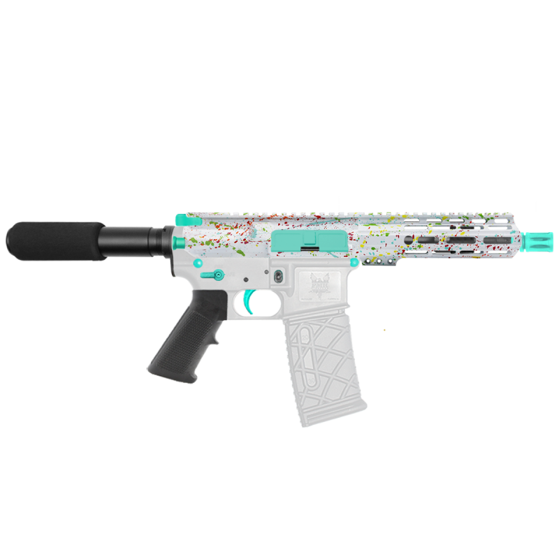AR-15 .223/5.56 7" Barrel  W/ 7'' Handguard | ''WHI SPLATTER'' Pistol Kit