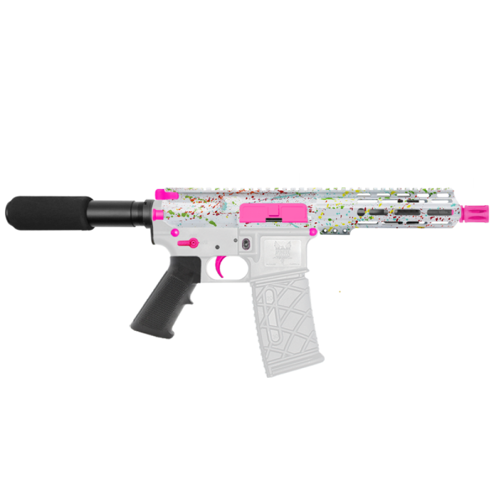 AR-15 .223/5.56 7" Barrel  W/ 7'' Handguard | ''WHI SPLATTER'' Pistol Kit
