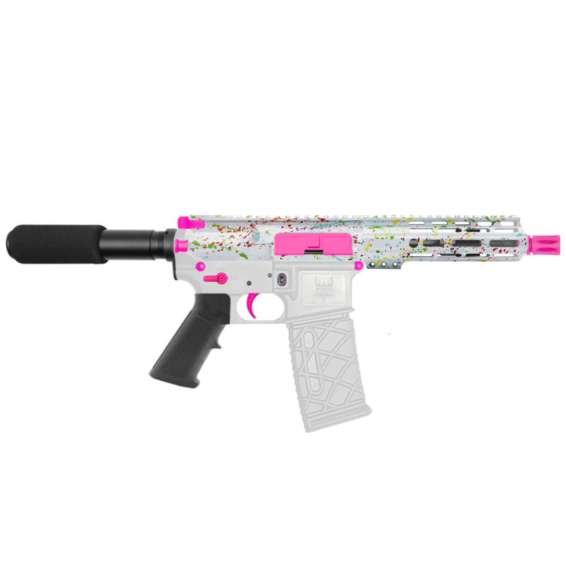 AR-15 .223/5.56 7" Barrel  W/ 7'' Handguard | ''WHI SPLATTER'' Pistol Kit