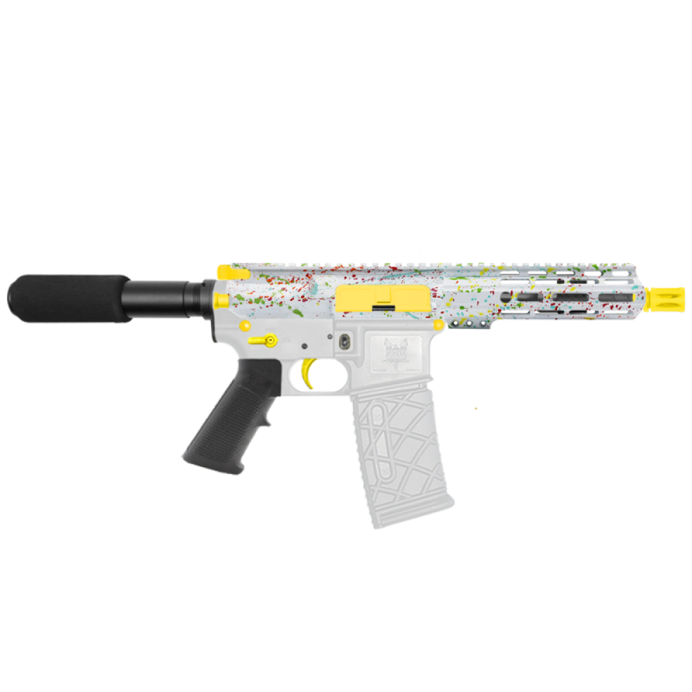 AR-15 .223/5.56 7" Barrel  W/ 7'' Handguard | ''WHI SPLATTER'' Pistol Kit