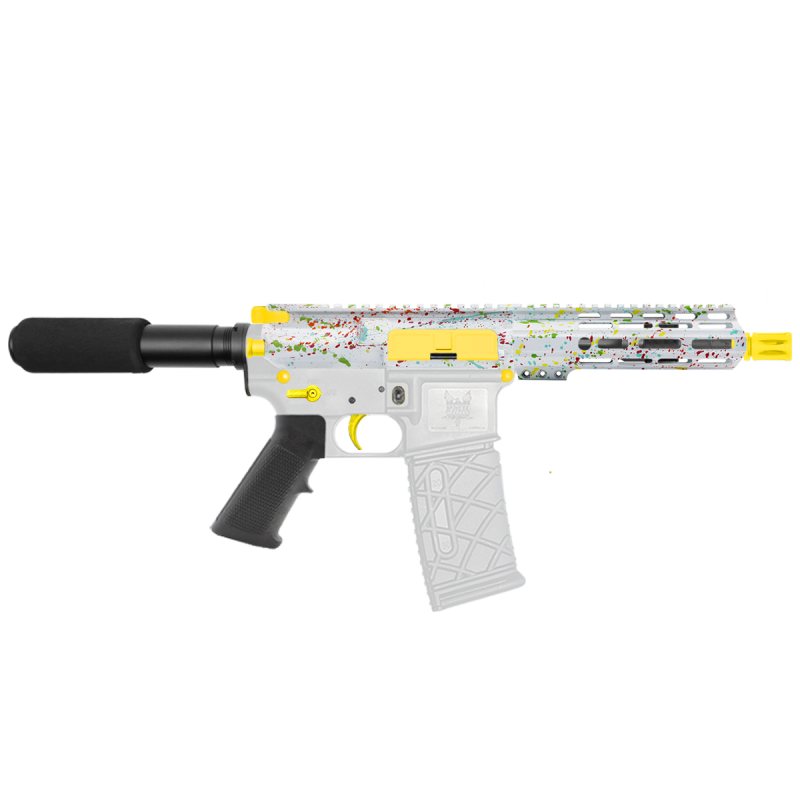 AR-15 .223/5.56 7" Barrel  W/ 7'' Handguard | ''WHI SPLATTER'' Pistol Kit