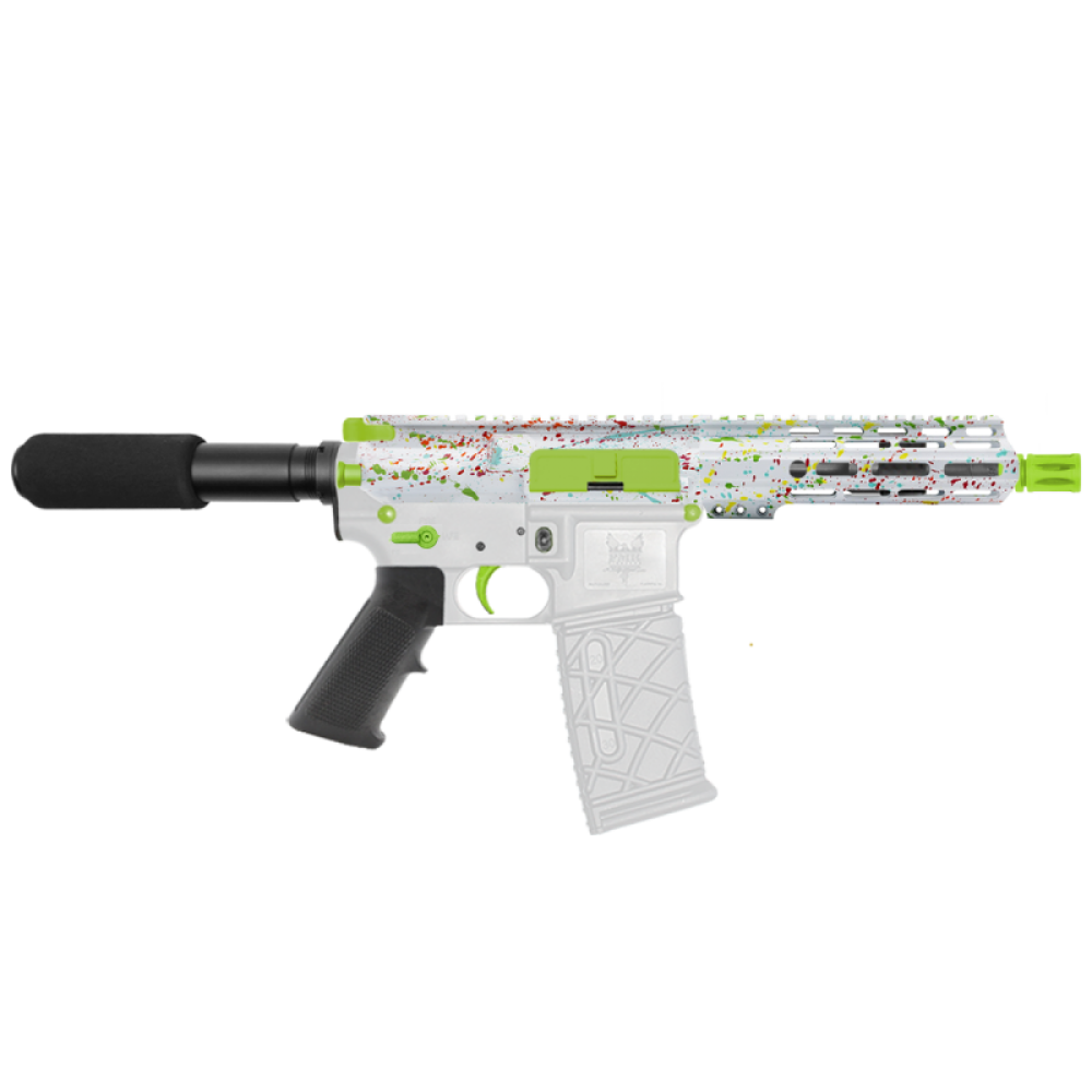 AR-15 .223/5.56 7" Barrel  W/ 7'' Handguard | ''WHI SPLATTER'' Pistol Kit