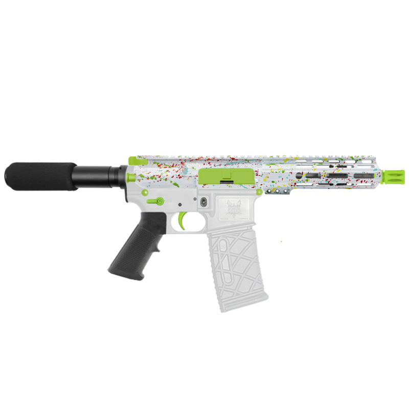 AR-15 .223/5.56 7" Barrel  W/ 7'' Handguard | ''WHI SPLATTER'' Pistol Kit