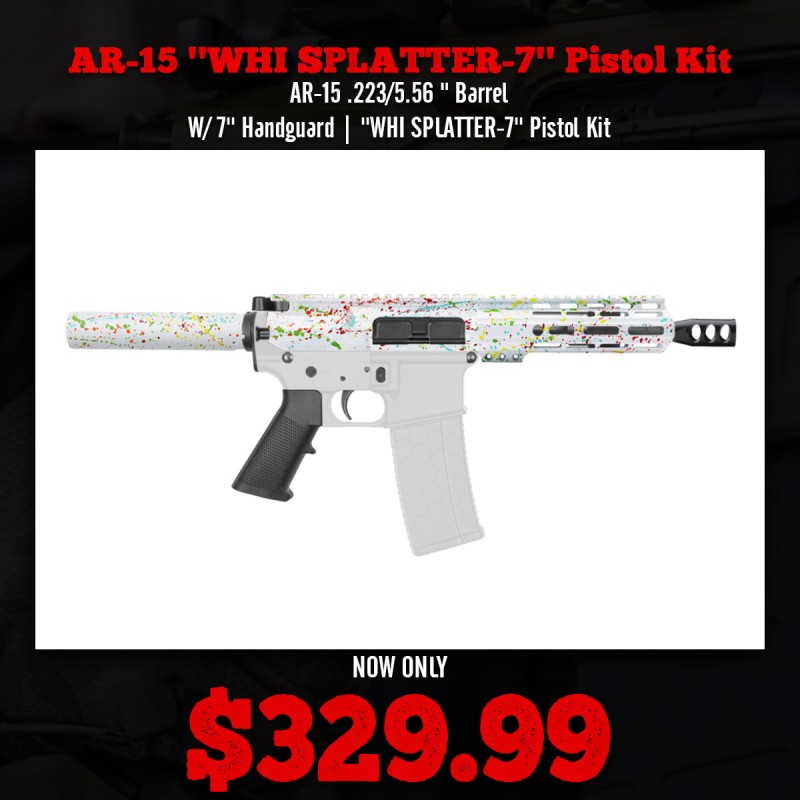 AR-15 .223/5.56 " Barrel  W/ 7'' Handguard | ''WHI SPLATTER-7'' Pistol Kit