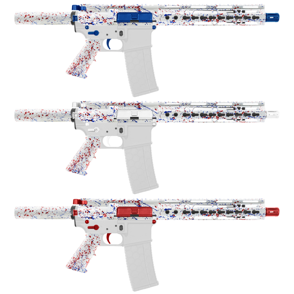 AR-15 .223/5.56 10.5" Barrel  W/ 10'' Handguard | ''WHI-BR-SPLATTER'' Pistol Kit