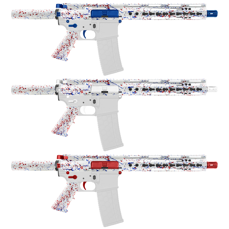 AR-15 .223/5.56 10.5" Barrel  W/ 10'' Handguard | ''WHI-BR-SPLATTER'' Pistol Kit