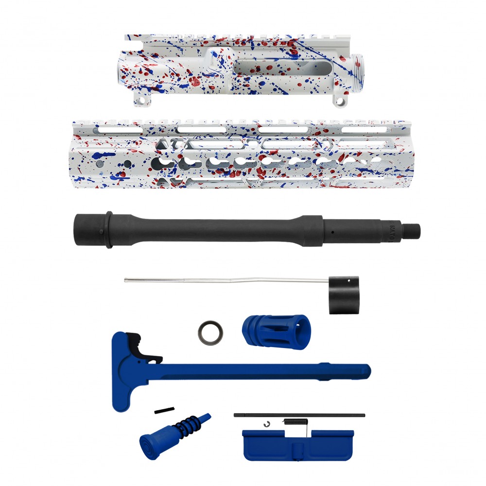 AR-15 .223/5.56 10" Barrel W/ 10'' Handguard | ''WHI-BR-SPLATTER'' Pistol Kit AR-15 .223/5.56 10" Barrel W/ 10'' Handguard | ''WHI-BR-SPLATTER'' Pistol Kit