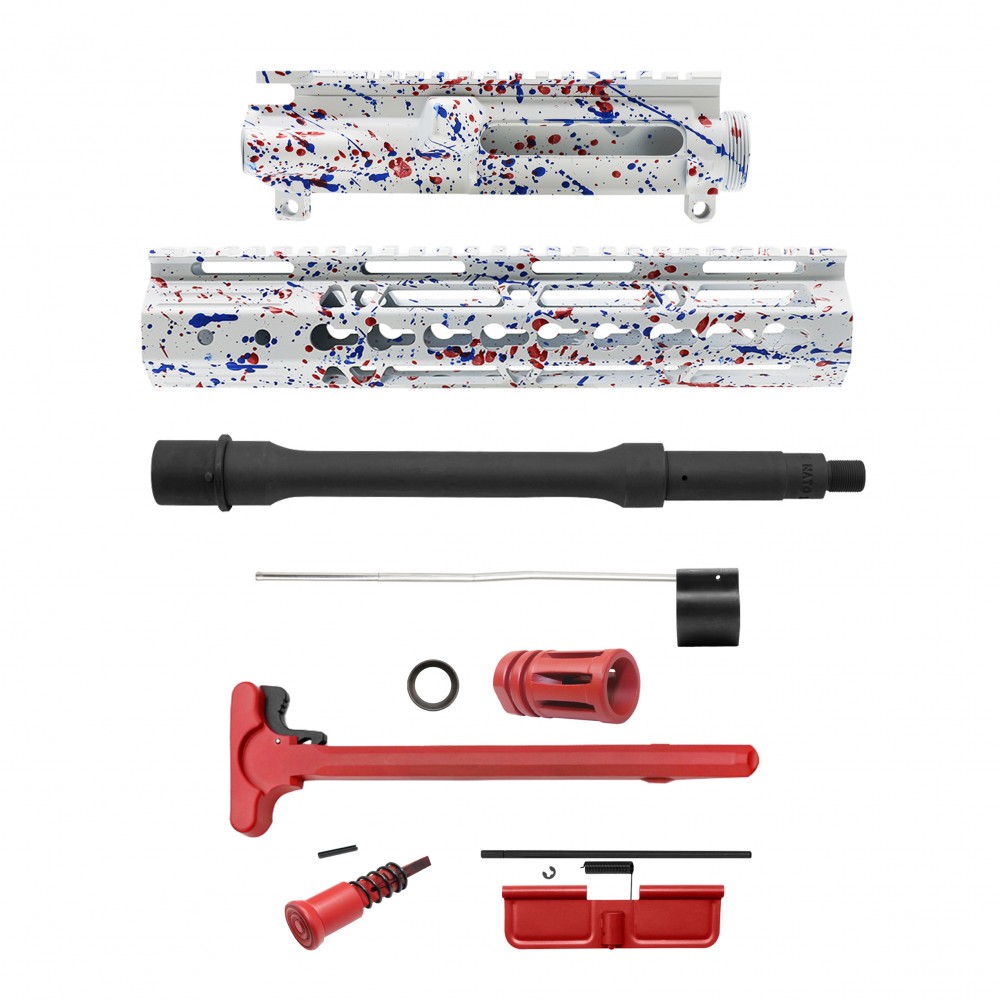 AR-15 .223/5.56 10" Barrel W/ 10'' Handguard | ''WHI-BR-SPLATTER'' Pistol Kit AR-15 .223/5.56 10" Barrel W/ 10'' Handguard | ''WHI-BR-SPLATTER'' Pistol Kit
