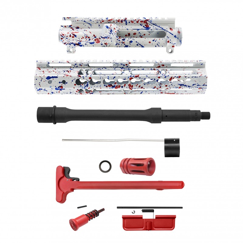 AR-15 .223/5.56 10" Barrel W/ 10'' Handguard | ''WHI-BR-SPLATTER'' Pistol Kit AR-15 .223/5.56 10" Barrel W/ 10'' Handguard | ''WHI-BR-SPLATTER'' Pistol Kit