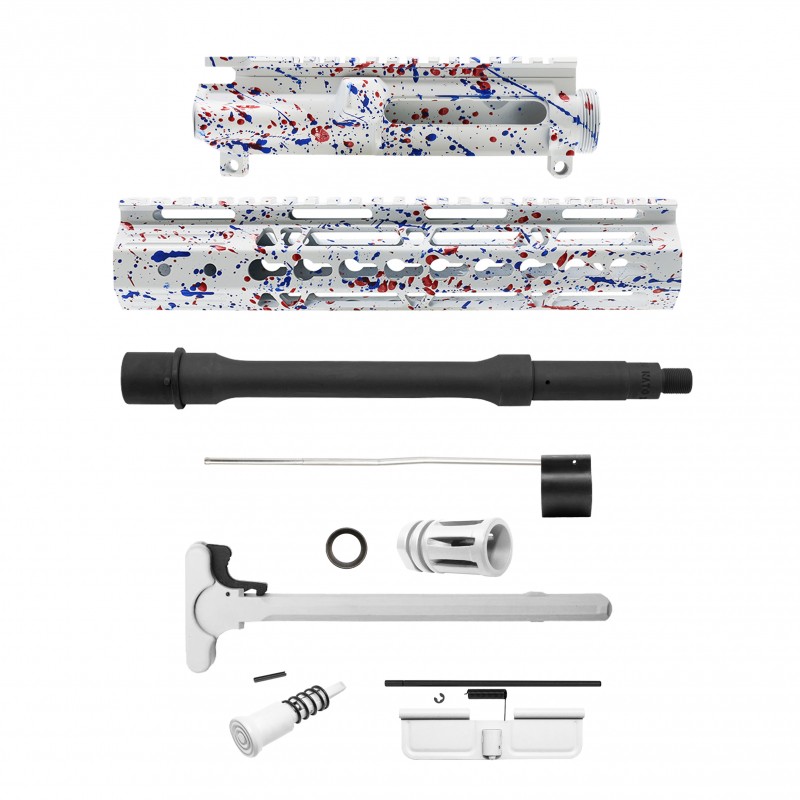 AR-15 .223/5.56 10" Barrel W/ 10'' Handguard | ''WHI-BR-SPLATTER'' Pistol Kit AR-15 .223/5.56 10" Barrel W/ 10'' Handguard | ''WHI-BR-SPLATTER'' Pistol Kit