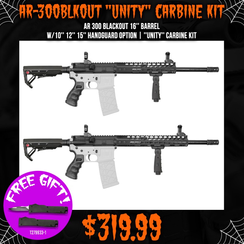 AR 300 Blackout 16'' Barrel W/10'' 12'' 15'' Handguard Option | ''UNITY'' Carbine Kit AR 300 Blackout 16'' Barrel W/10'' 12'' 15'' Handguard Option | ''UNITY'' Carbine Kit