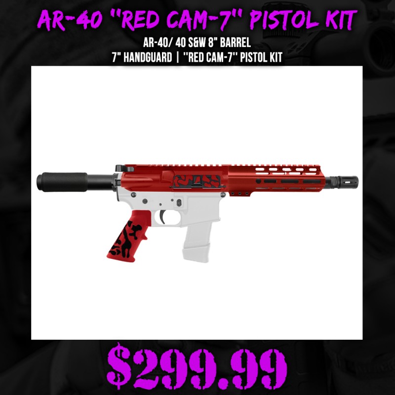 AR-40/ 40 S&W 8" Barrel 7" Handguard | ''RED CAM-7'' Pistol Kit