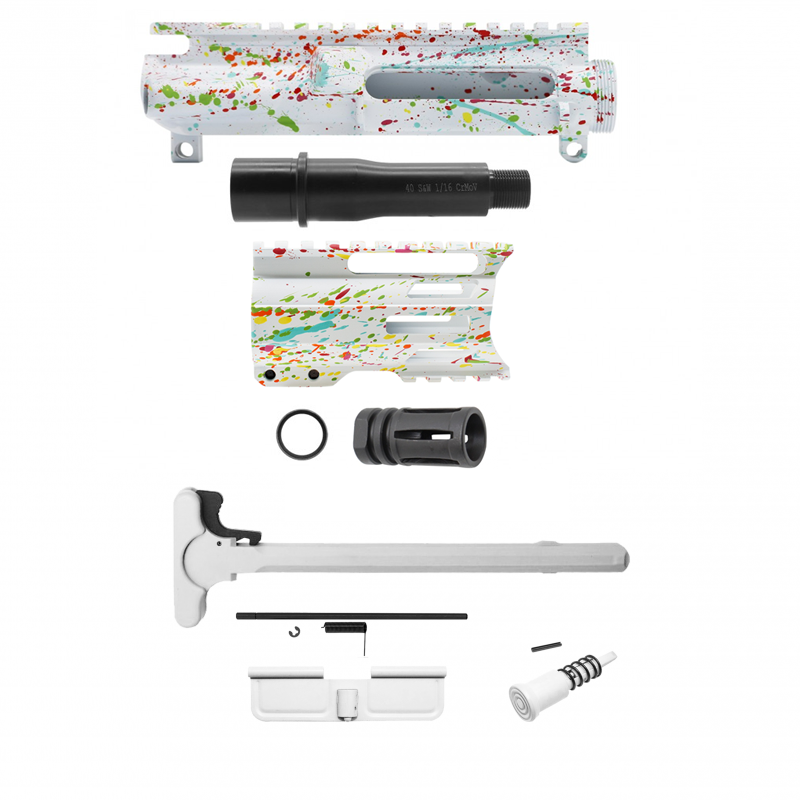 AR-40/ 40 S&W 4" Barrel 4" Handguard | ''WHI SPLATTER-4'' Pistol Kit