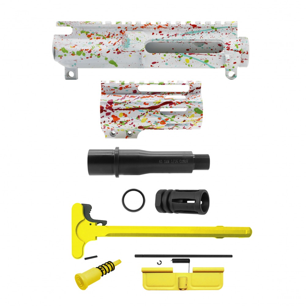 AR-40/ 40 S&W 4" Barrel 4" Handguard | ''WHI SPLATTER-4'' Pistol Kit