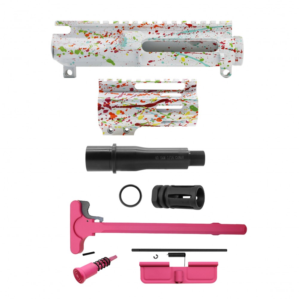 AR-40/ 40 S&W 4" Barrel 4" Handguard | ''WHI SPLATTER-4'' Pistol Kit