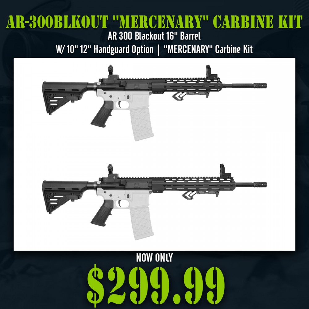 AR 9mm 16" Barrel W/ 10'' 12'' 15'' Handguard Option | ''MERCENARY'' Carbine Kit