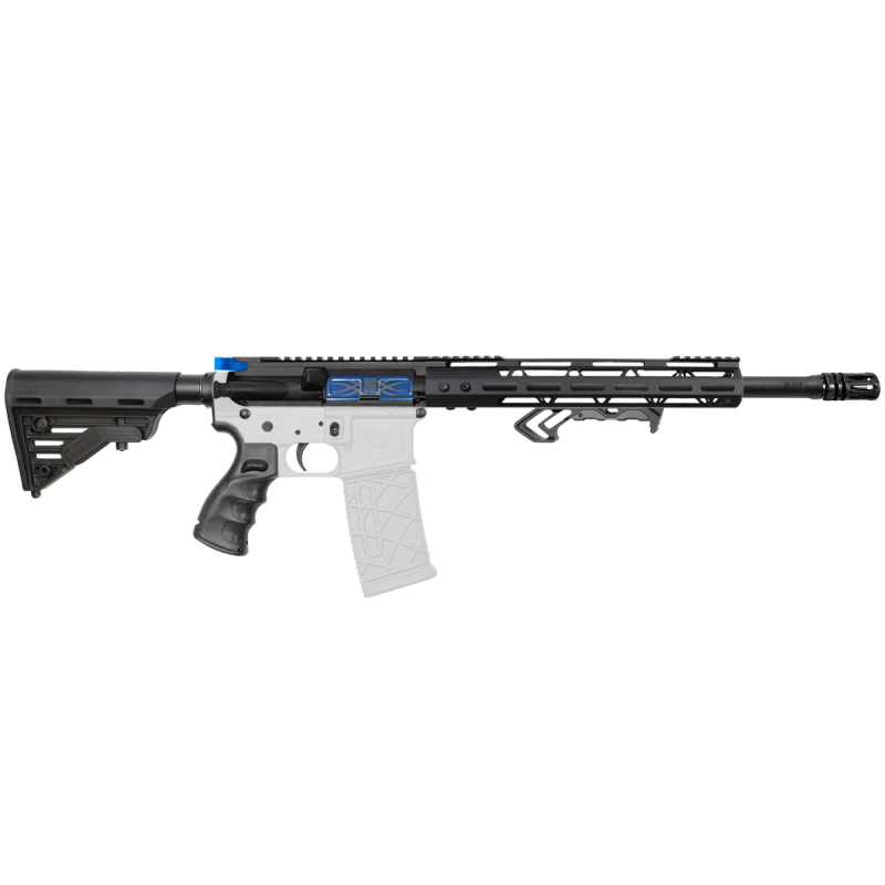  AR 9mm 16" Barrel W/ 12'' Clamp on Key Mod Handguard| Blue or Red Color Options Charging handle and Dust Cover| ''NINER'' Carbine Kit