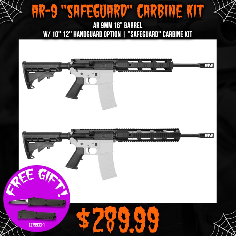 AR 9mm 16" Barrel W/ 10'' 12'' Handguard Option | ''SAFEGUARD'' Carbine Kit AR 9mm 16" Barrel W/ 10'' 12'' Handguard Option | ''SAFEGUARD'' Carbine Kit