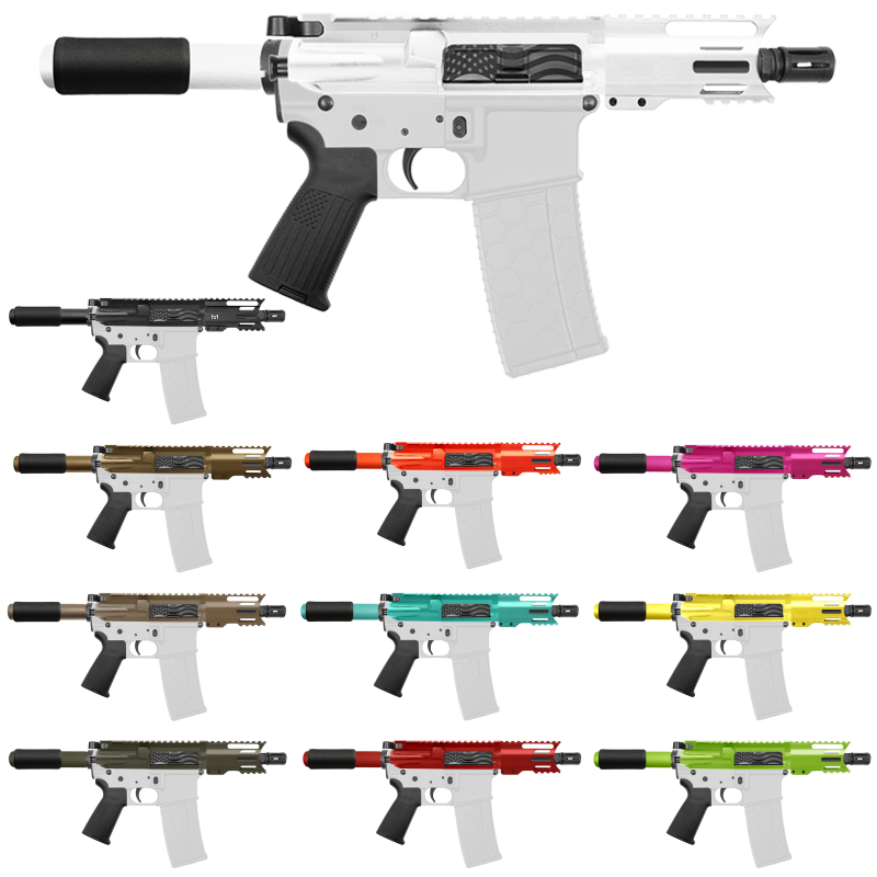 AR 9mm 4'' Barrel W/ 4'' Handguard Color Options| ''USA-4'' Pistol Kit AR 9mm 4'' Barrel W/ 4'' Handguard Color Options| ''USA-4'' Pistol Kit