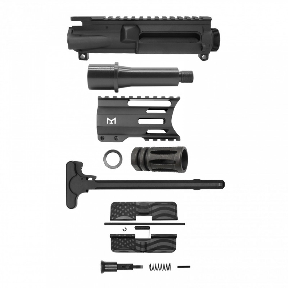 AR 9mm 4'' Barrel W/ 4'' Handguard Color Options| ''USA-4'' Pistol Kit AR 9mm 4'' Barrel W/ 4'' Handguard Color Options| ''USA-4'' Pistol Kit