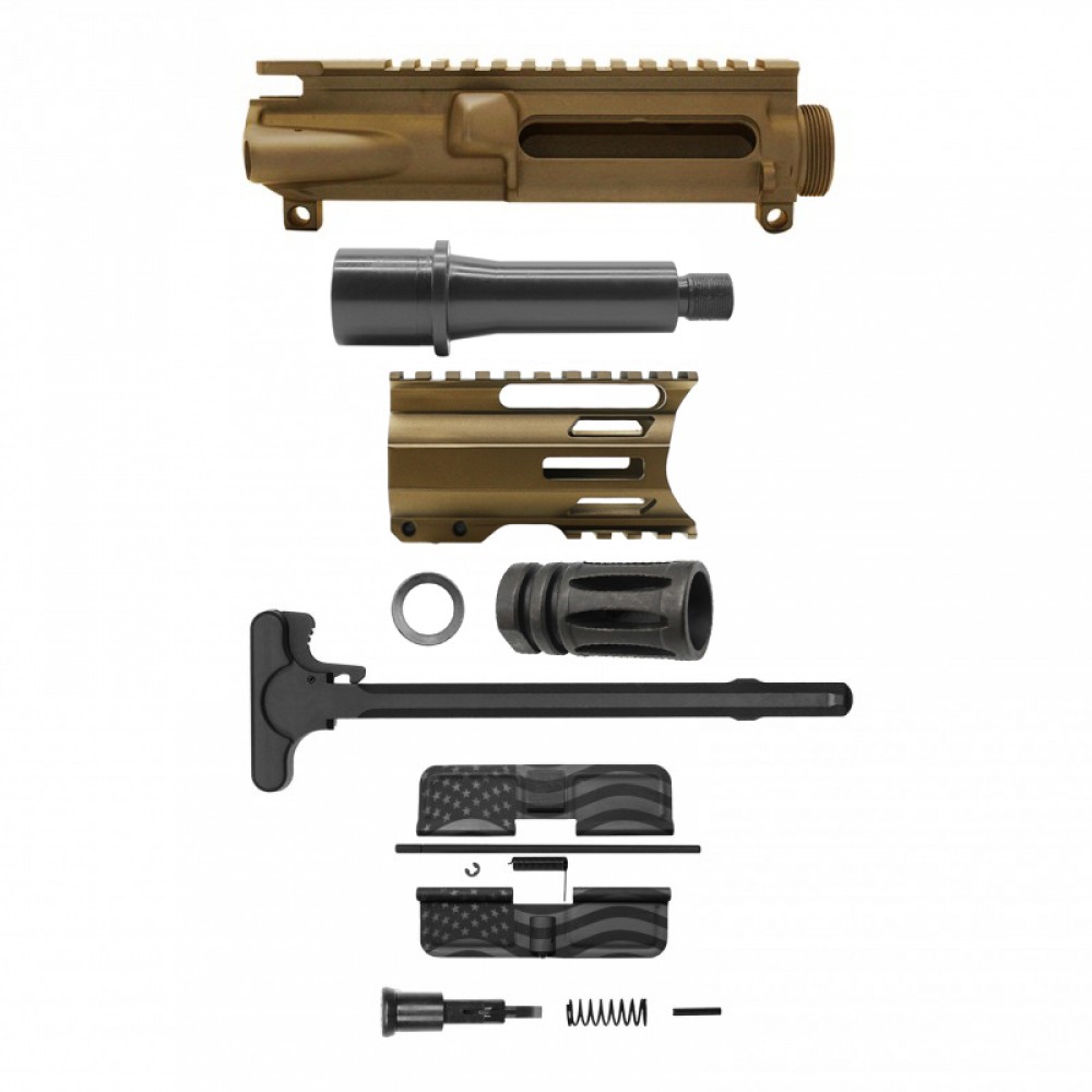 AR 9mm 4'' Barrel W/ 4'' Handguard Color Options| ''USA-4'' Pistol Kit AR 9mm 4'' Barrel W/ 4'' Handguard Color Options| ''USA-4'' Pistol Kit