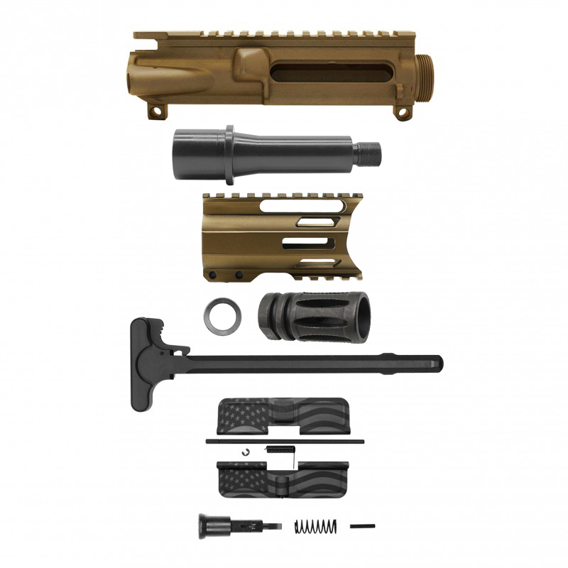 AR 9mm 4'' Barrel W/ 4'' Handguard Color Options| ''USA-4'' Pistol Kit AR 9mm 4'' Barrel W/ 4'' Handguard Color Options| ''USA-4'' Pistol Kit