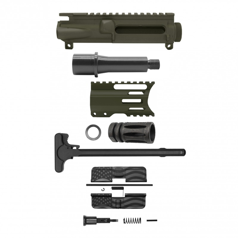 AR 9mm 4'' Barrel W/ 4'' Handguard Color Options| ''USA-4'' Pistol Kit AR 9mm 4'' Barrel W/ 4'' Handguard Color Options| ''USA-4'' Pistol Kit