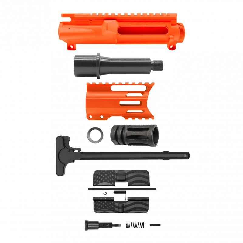 AR 9mm 4'' Barrel W/ 4'' Handguard Color Options| ''USA-4'' Pistol Kit AR 9mm 4'' Barrel W/ 4'' Handguard Color Options| ''USA-4'' Pistol Kit