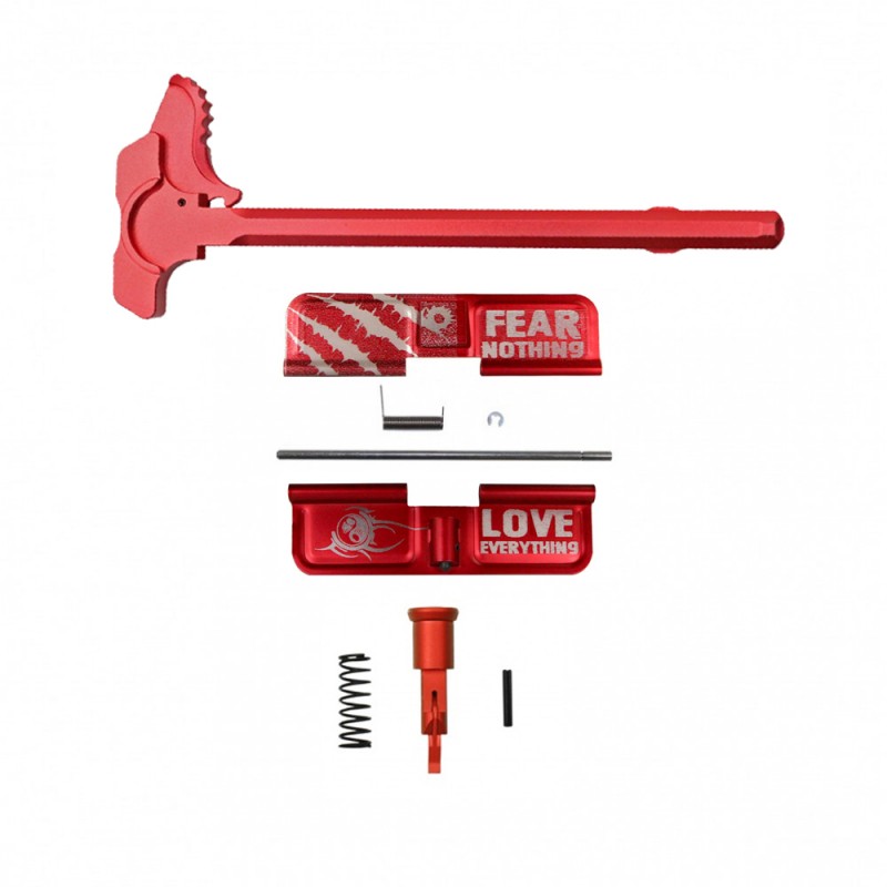 Fear Nothing and Lower Everything| AR-15 Red Anodized Accent Bundle