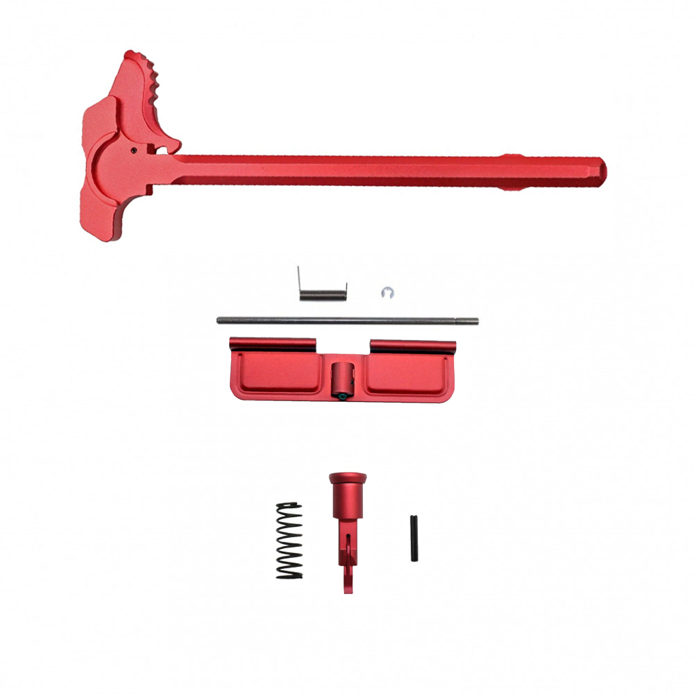 Red Anodized Accessory Pack| AR-15/9/300 Shark Charging Handle Forward Assist and Dust Cover