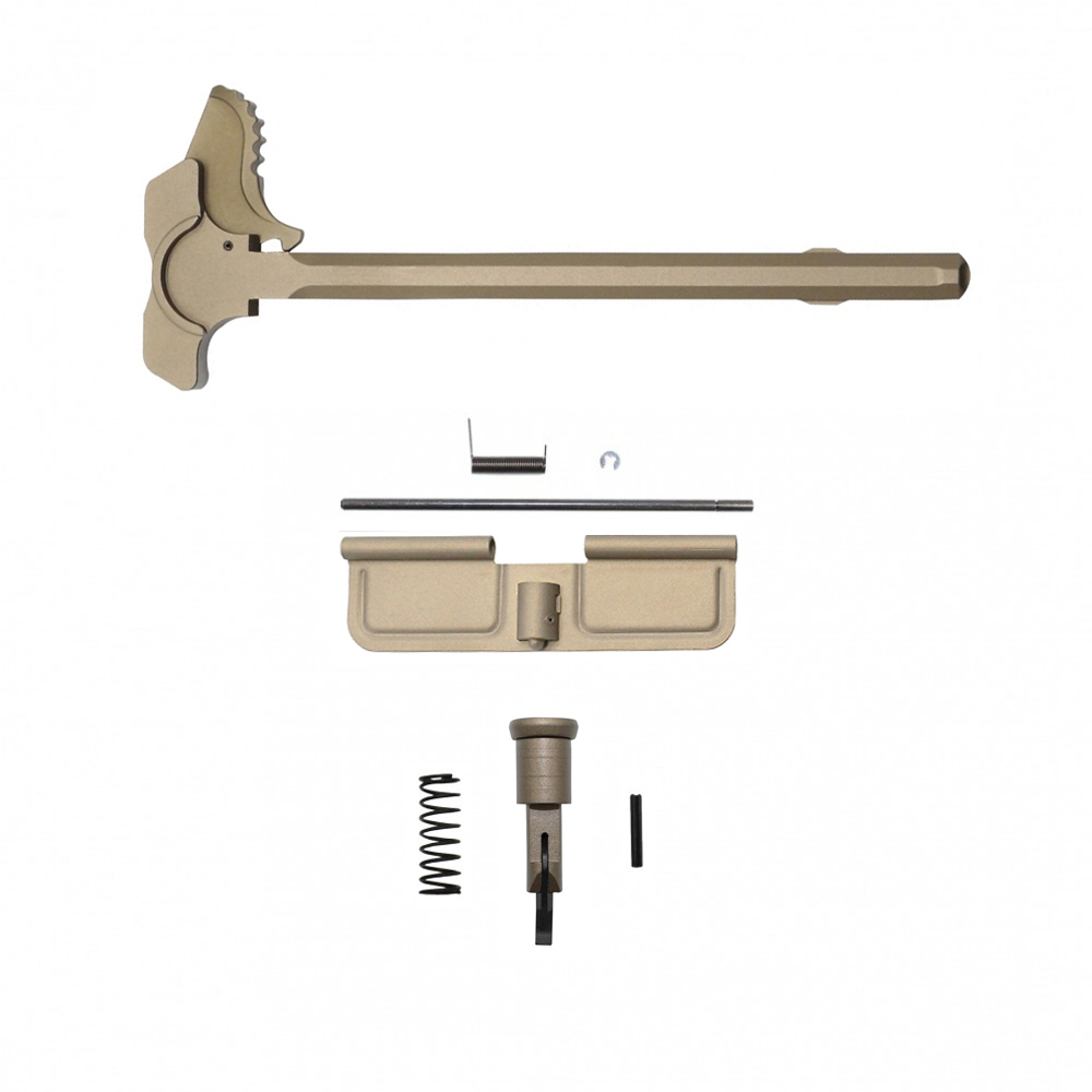 Tan Anodized Accessory Pack| AR-15/9/300 Shark Charging Handle Forward Assist and Dust Cover