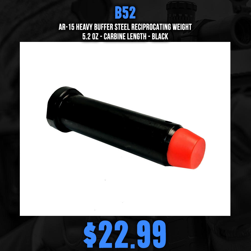 AR-15 Heavy Buffer Steel Reciprocating Weight - 5.2 OZ - Carbine Length - BLACK AR-15 Heavy Buffer Steel Reciprocating Weight - 5.2 OZ - Carbine Length - BLACK