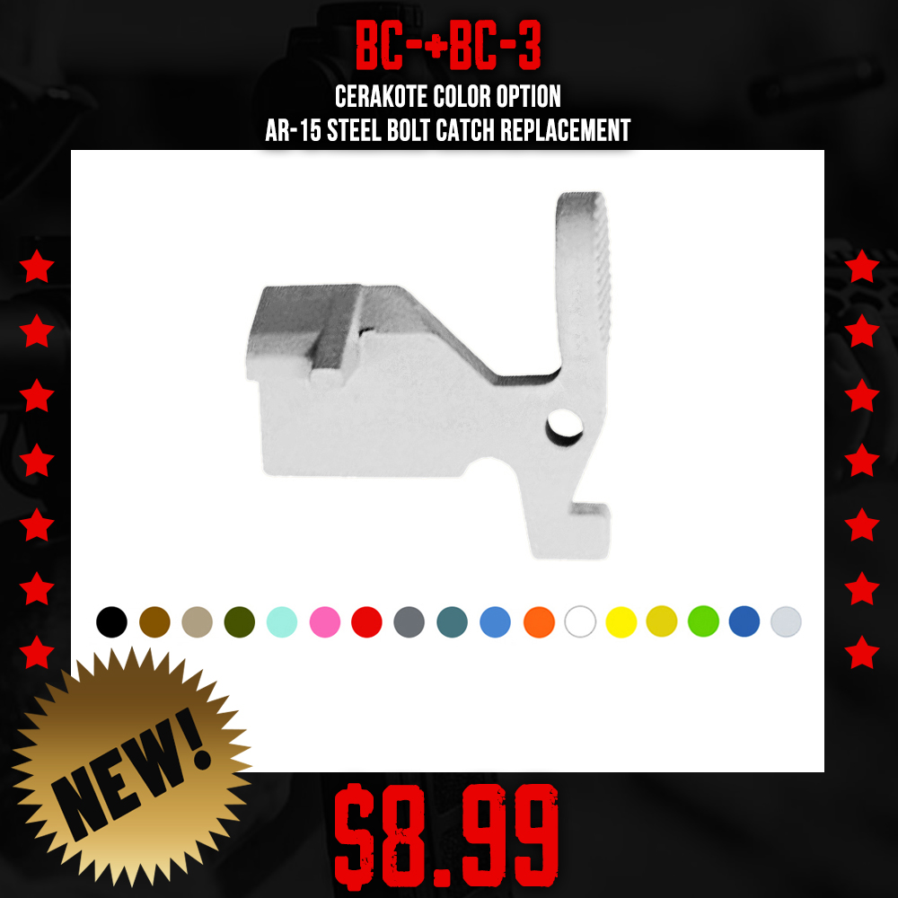 CERAKOTE COLOR OPTION| AR-15 Steel Bolt Catch Replacement CERAKOTE COLOR OPTION| AR-15 Steel Bolt Catch Replacement