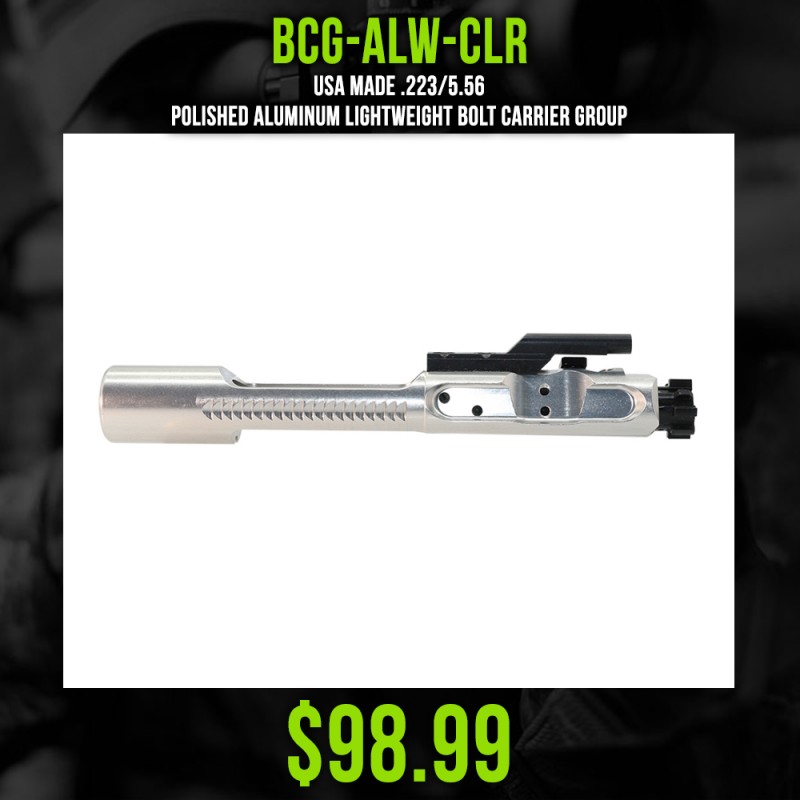 USA Made .223/5.56 Polished Aluminum Lightweight Bolt Carrier Group USA Made .223/5.56 Polished Aluminum Lightweight Bolt Carrier Group