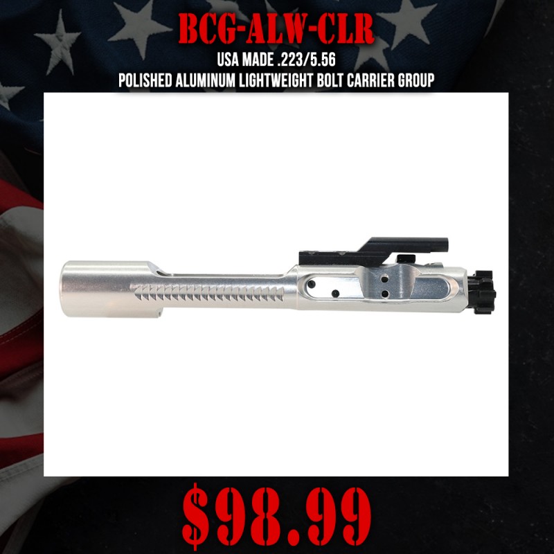 USA Made .223/5.56 Polished Aluminum Lightweight Bolt Carrier Group