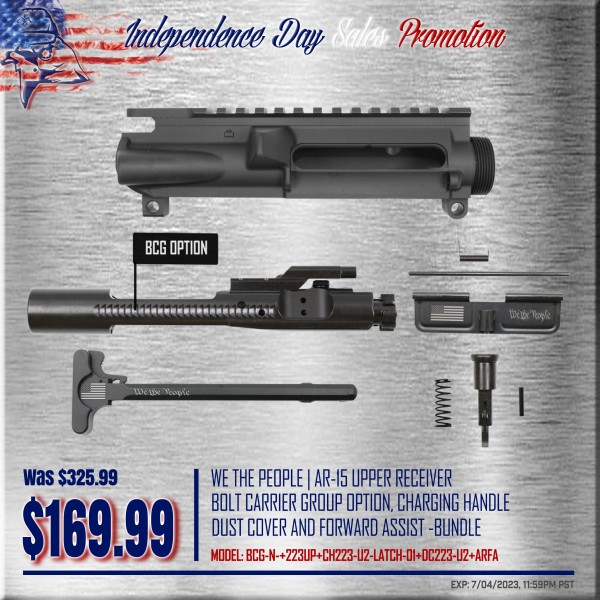 PUNISHER AR15 Upper Receiver, Bolt Carrier Group Option, Charging