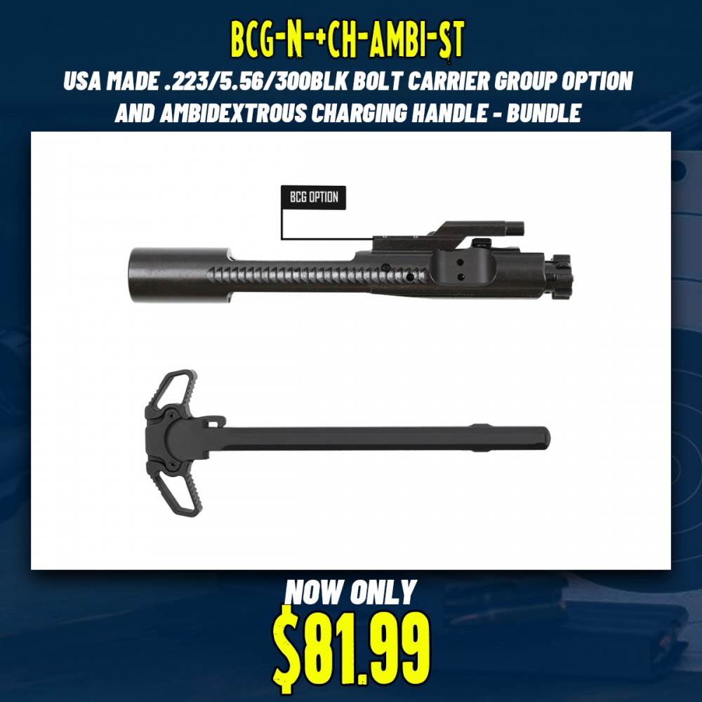 USA Made .223/5.56/300BLK Bolt Carrier Group Option and Ambidextrous Charging Handle -Bundle