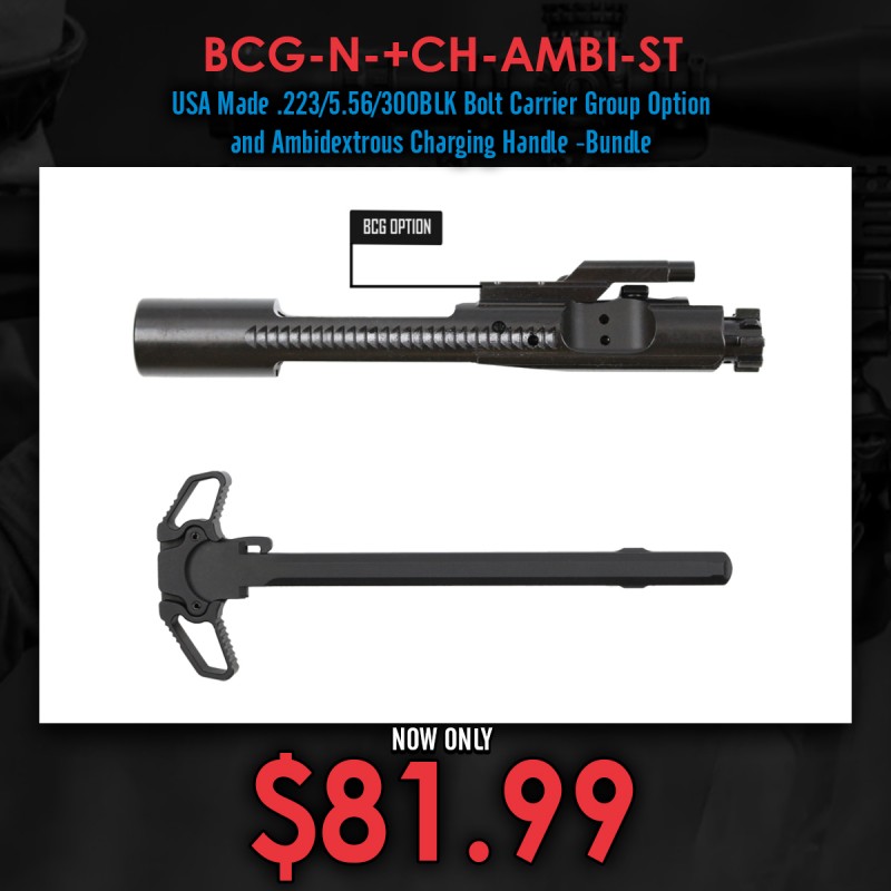 USA Made .223/5.56/300BLK Bolt Carrier Group Option and Ambidextrous Charging Handle -Bundle