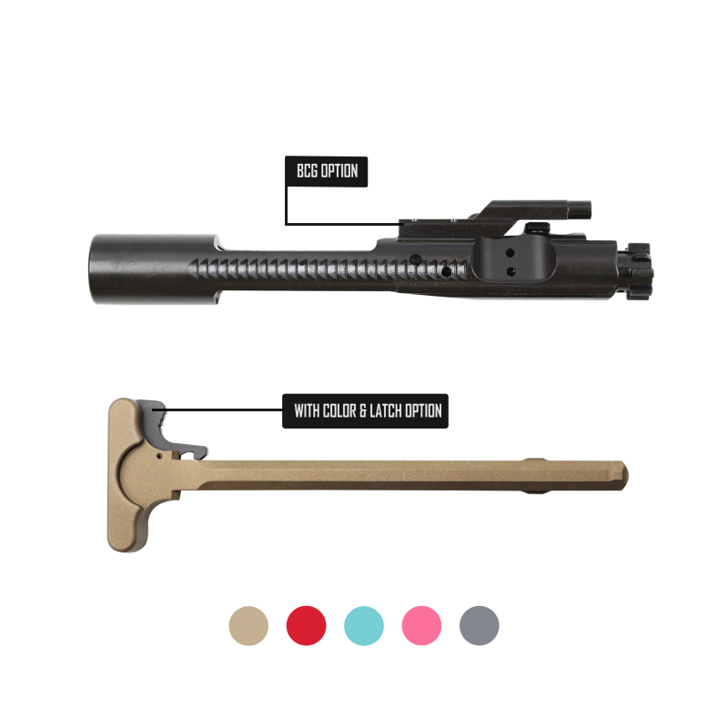 USA Made .223/5.56/300BLK Bolt Carrier Group Option and Cerakote Charging Handle with Latch Option -Bundle