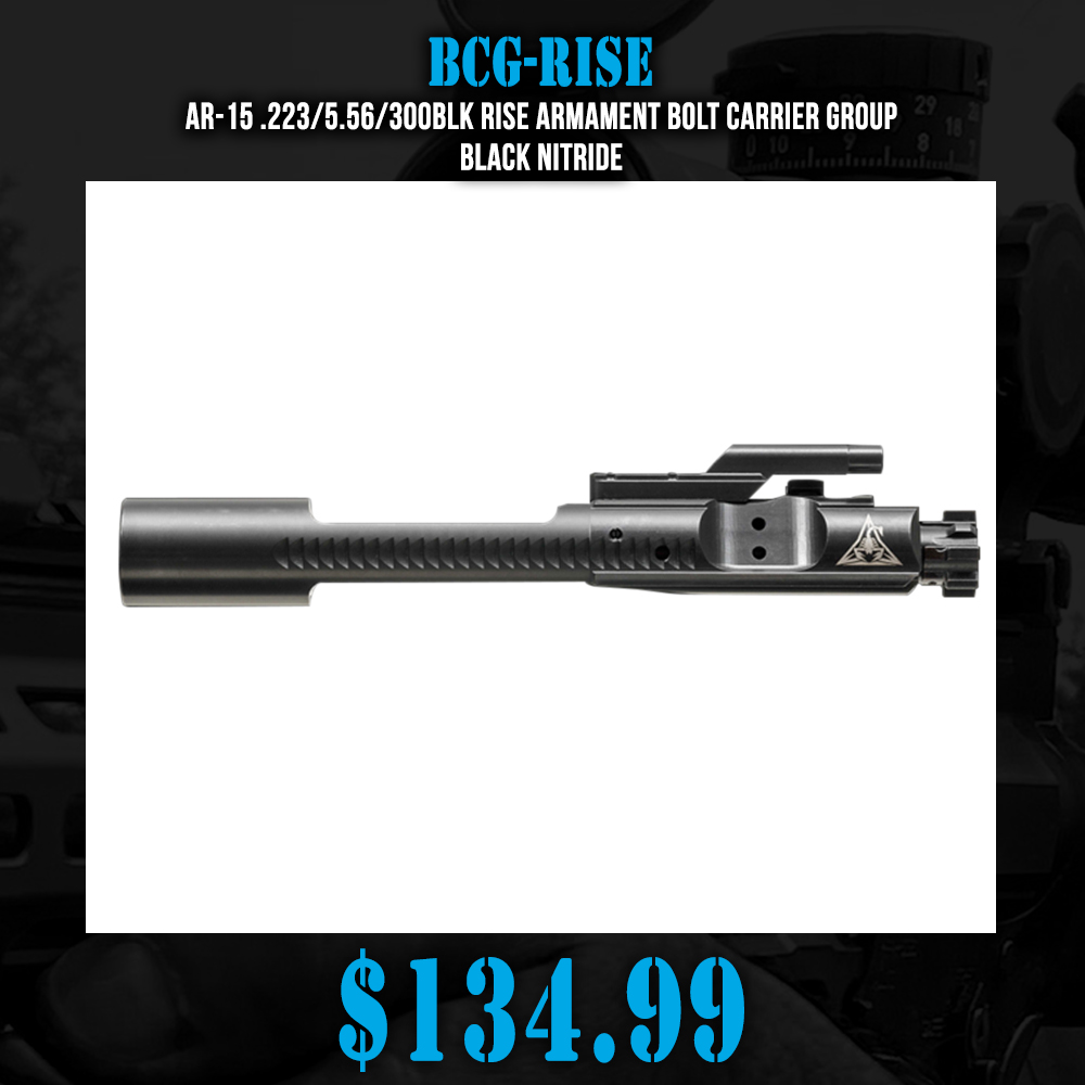 AR-15 .223/5.56/300BLK RISE ARMAMENT BOLT CARRIER GROUP- BLACK NITRIDE AR-15 .223/5.56/300BLK RISE ARMAMENT BOLT CARRIER GROUP- BLACK NITRIDE