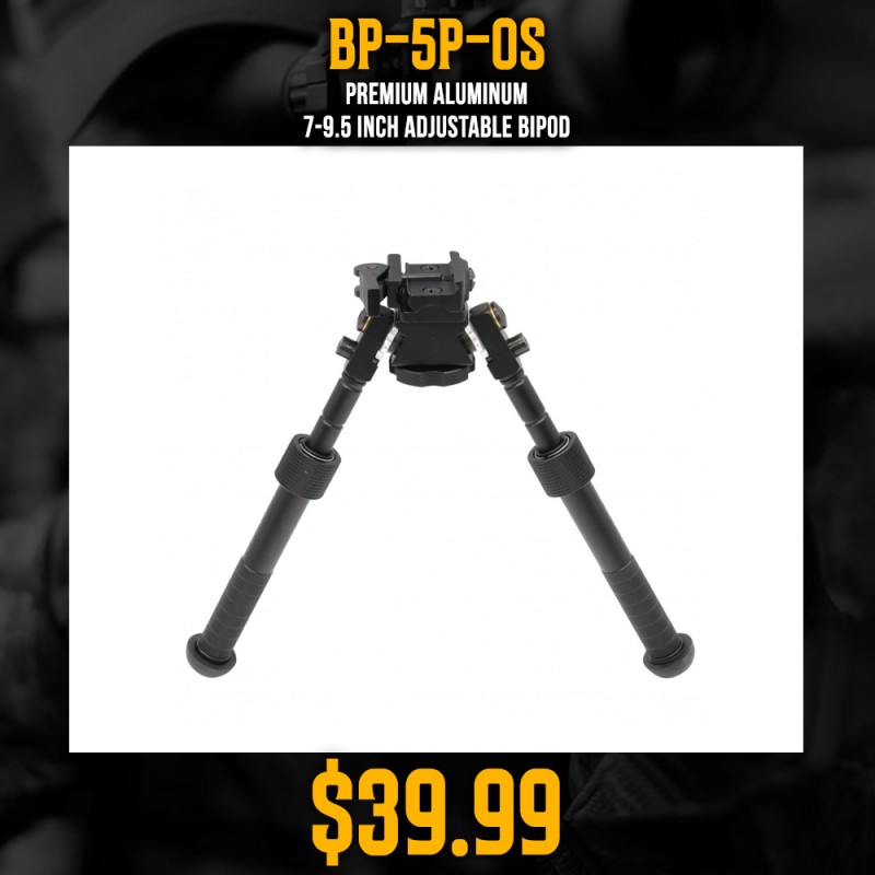 Premium Aluminum 7-9.5 inch Adjustable Bipod