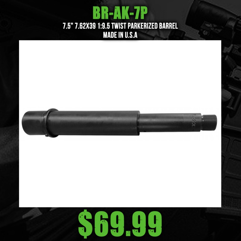 7.5" 7.62X39 1:9.5 Twist Parkerized Barrel | Made in U.S.A 7.5" 7.62X39 1:9.5 Twist Parkerized Barrel | Made in U.S.A