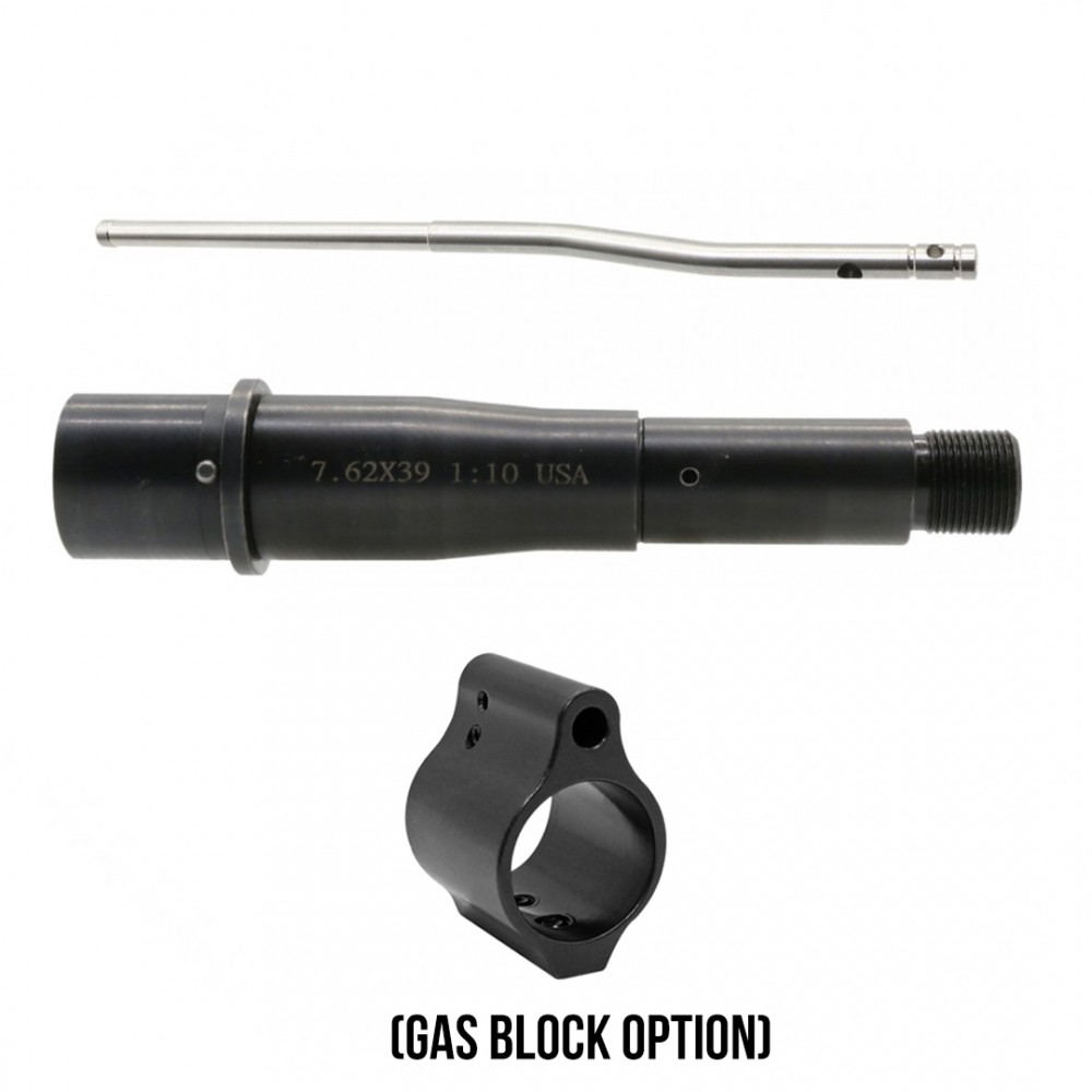 5'' 7.62x39 1:10 Twist Nitride Pistol Barrel and Micro Gas Tube and Gas Block Options | Made in U.S.A