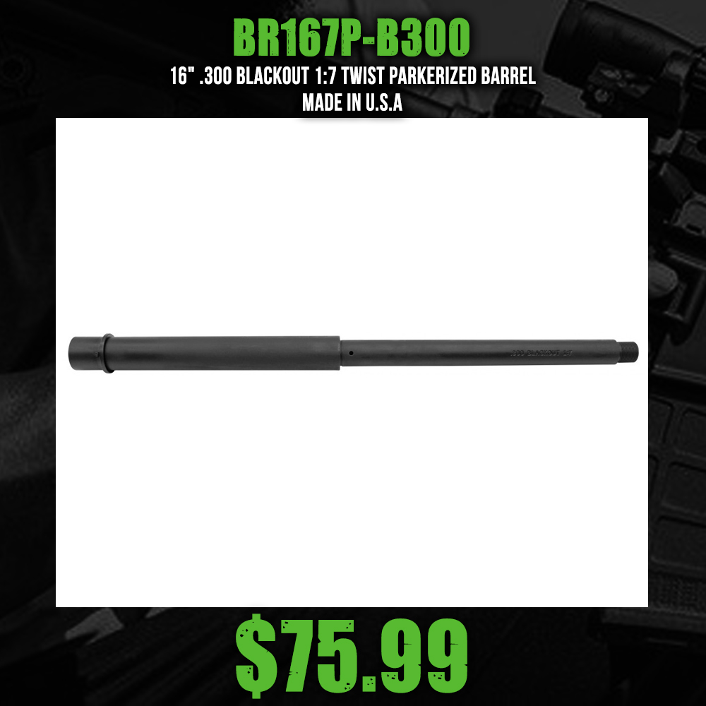 16" .300 Blackout 1:7 Twist Parkerized Barrel | Made in U.S.A.